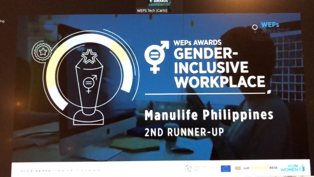 Manulife Philippines honored at the UN Women 2020 Asia-Pacific WEPs Awards for workplace gender inclusivity efforts      