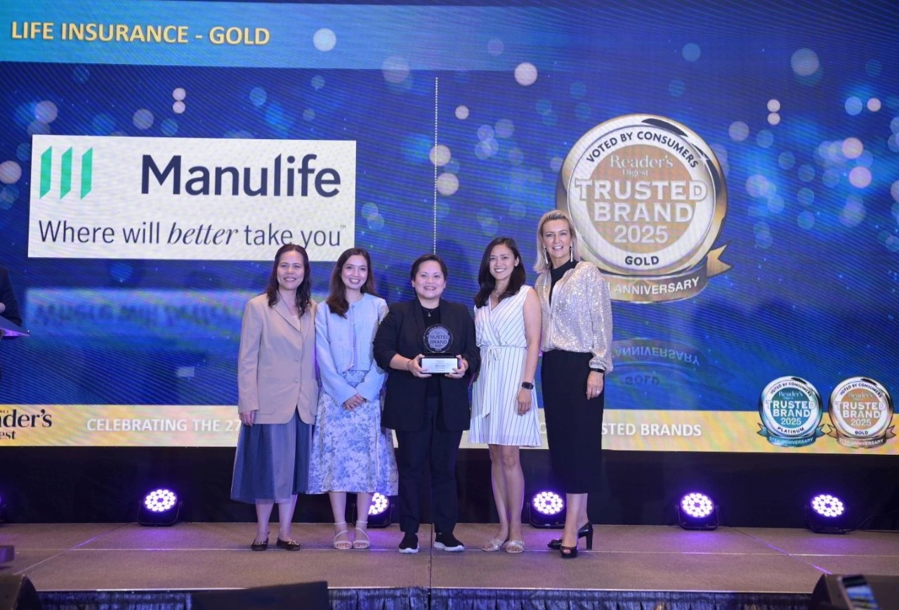 Manulife received the gold award from Reader's Digest Trusted Brands 